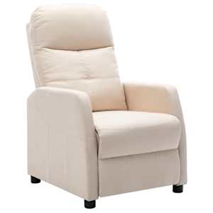 vidaXL Fauteuil inclinable &eacute;lectrique cr&egrave;me tissu