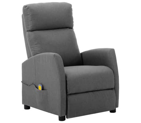 vidaXL Electric Massage Chair Light Grey Fabric