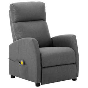 vidaXL Electric Massage Chair Light Grey Fabric