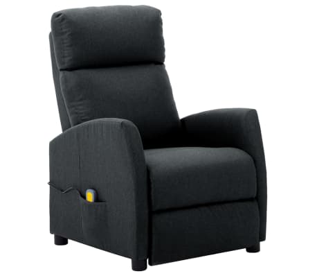 vidaXL Electric Massage Recliner Dark grey Polyester fabric