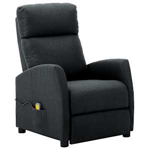 vidaXL Electric Massage Recliner Dark grey Polyester fabric