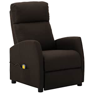 vidaXL Electric Massage Chair Dark Brown Fabric