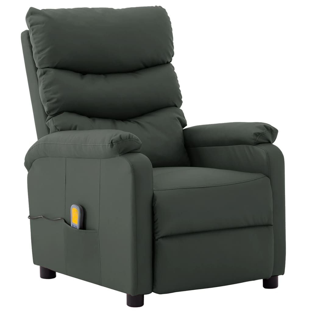 vidaXL Fauteuil de massage électrique gris similicuir