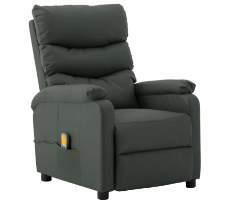 vidaXL Fauteuil de massage électrique gris similicuir