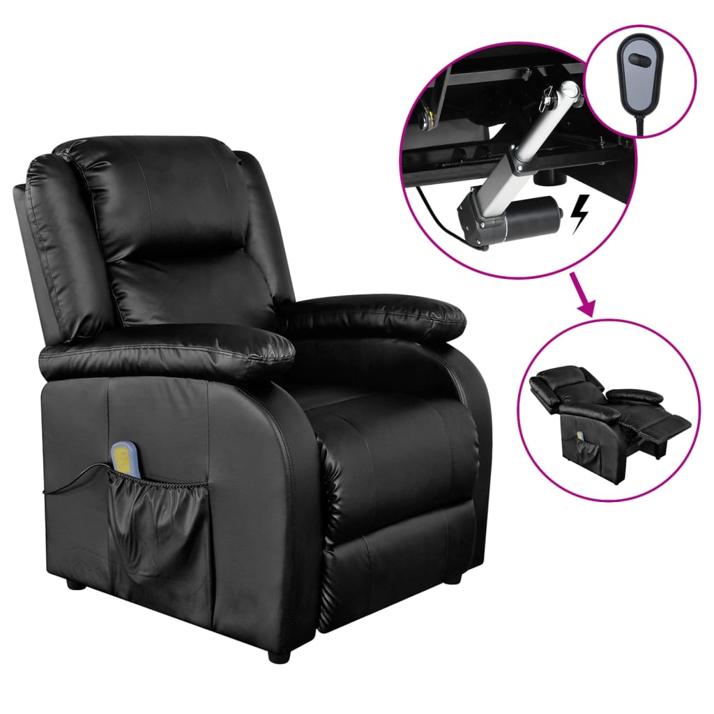 

vidaXL Electric Massage Chair Black Faux Leather