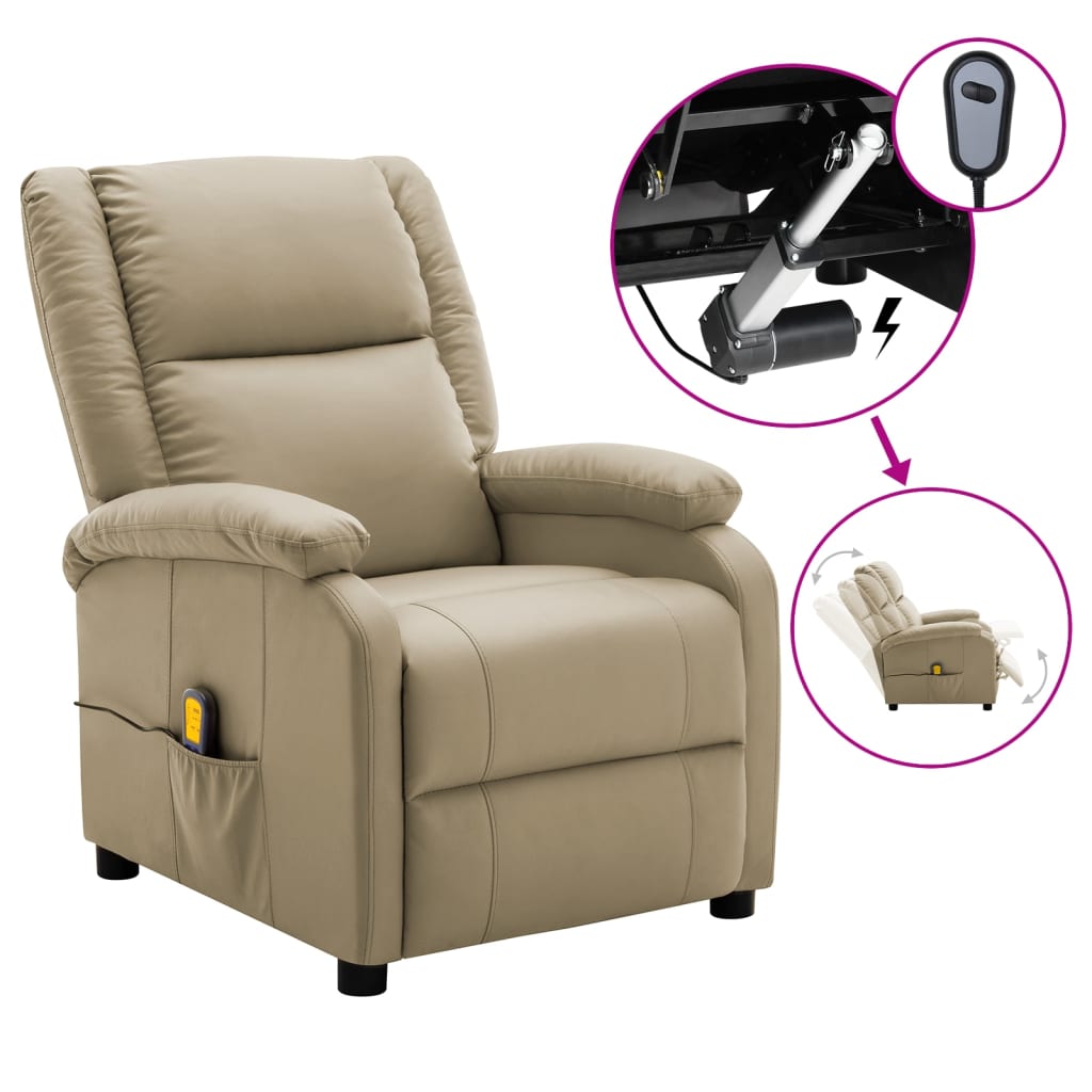 

vidaXL Electric Massage Recliner Cappuccino Faux Leather