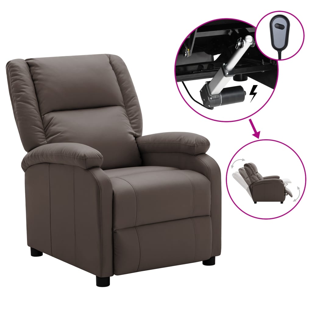

vidaXL Electric Recliner Brown Faux Leather