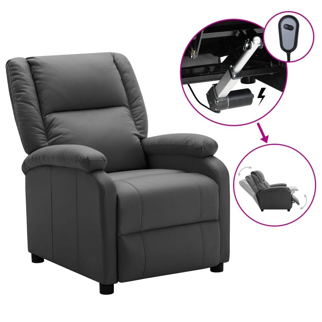 

vidaXL Electric Recliner Anthracite Faux Leather