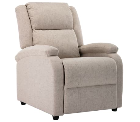 vidaXL Electric Recliner Chair Cream Fabric