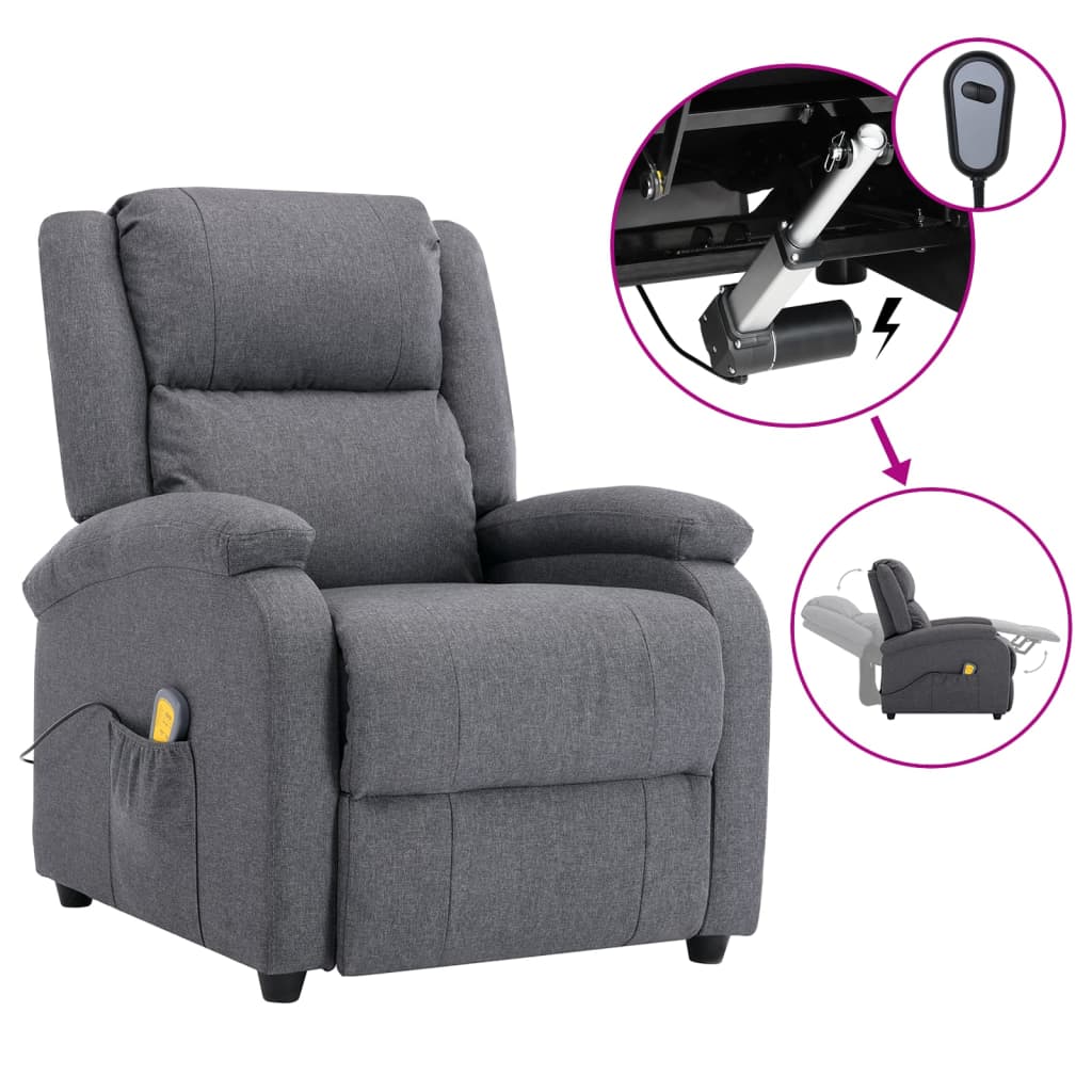 

vidaXL Electric Massage Recliner Dark Gray Fabric