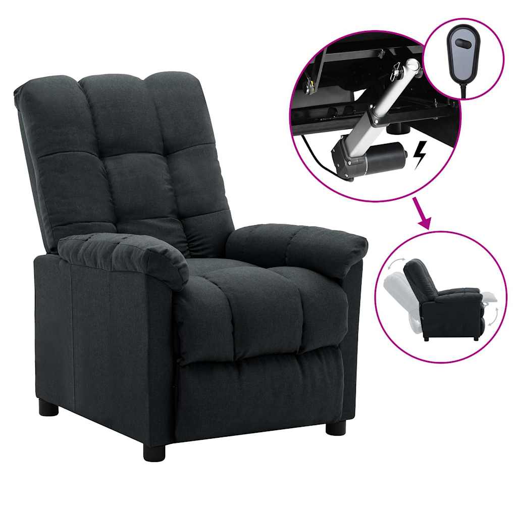 Photos - Sofa VidaXL Recliner Dark Gray Polyester Fabric Standard Adjustable Footrests 