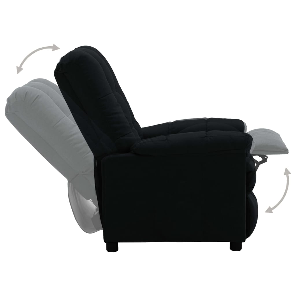 vidaXL Electric Recliner Black Fabric