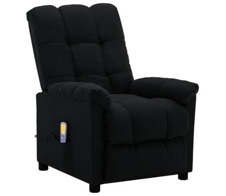 vidaXL Massage Recliner Black Fabric