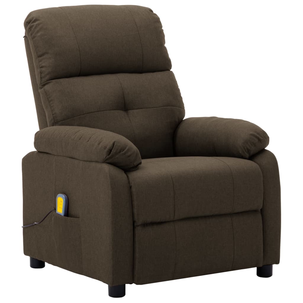 vidaXL Massage Recliner Brown Fabric