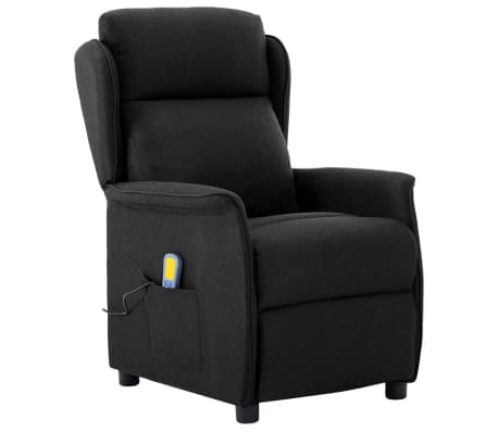 vidaXL Electric Massage Recliner Black Fabric