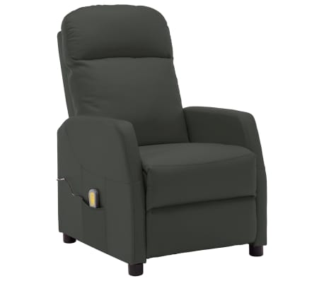 vidaXL Electric Massage Reclining Chair Anthracite Faux Leather