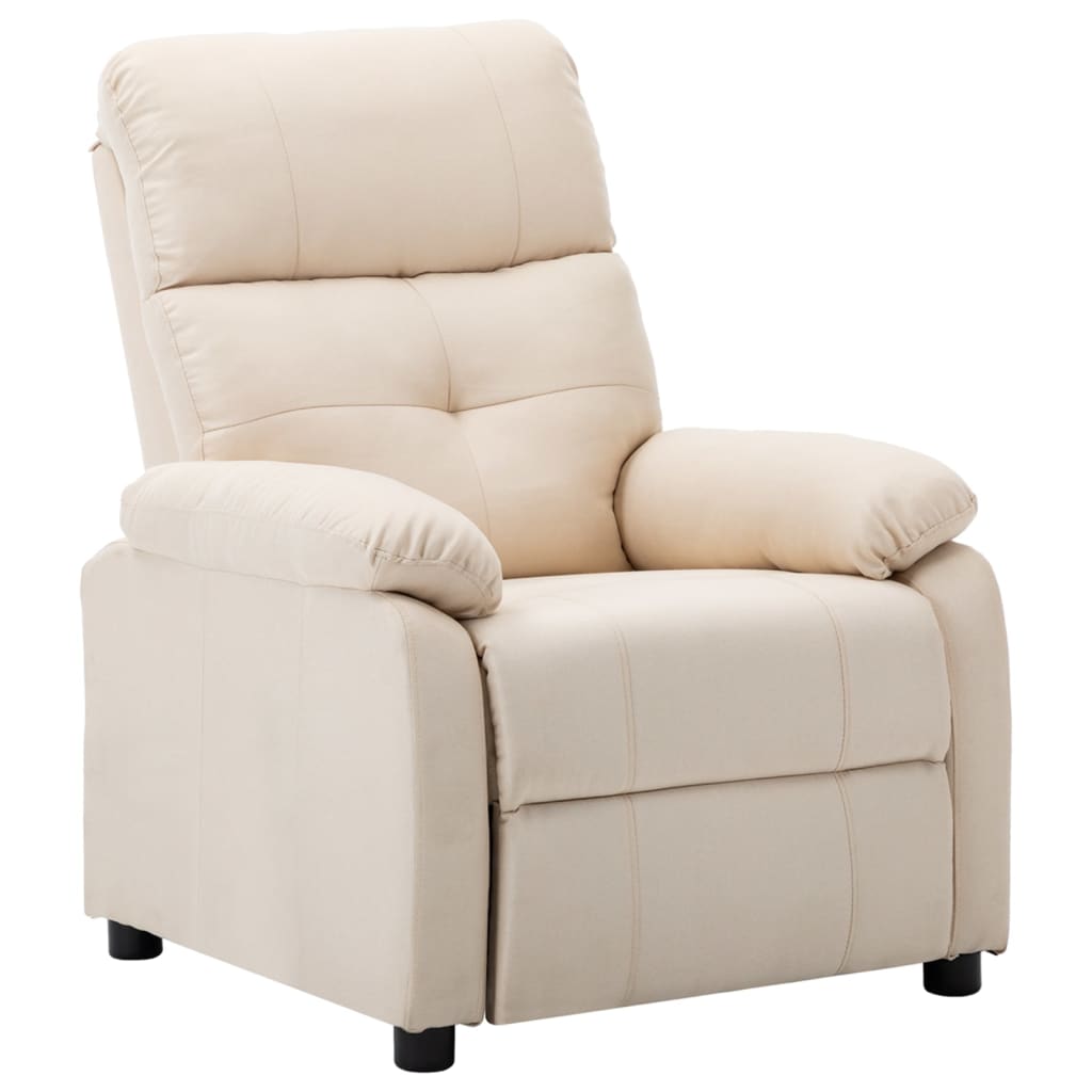 vidaXL Electric Recliner Chair Cream Fabric