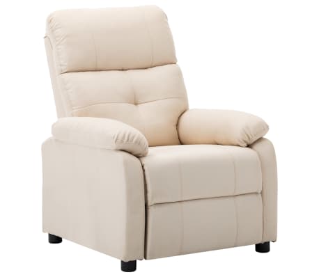 vidaXL Electric Recliner Chair Cream Fabric
