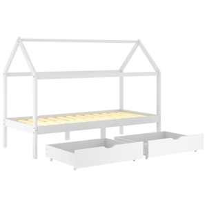 Rám dětské postele se zásuvkami bílý masivní borovice 90x200 cm - obrázek 5