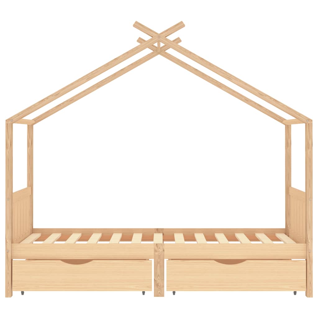 

vidaXL Kinderbedframe met lades massief grenenhout 90x200 cm