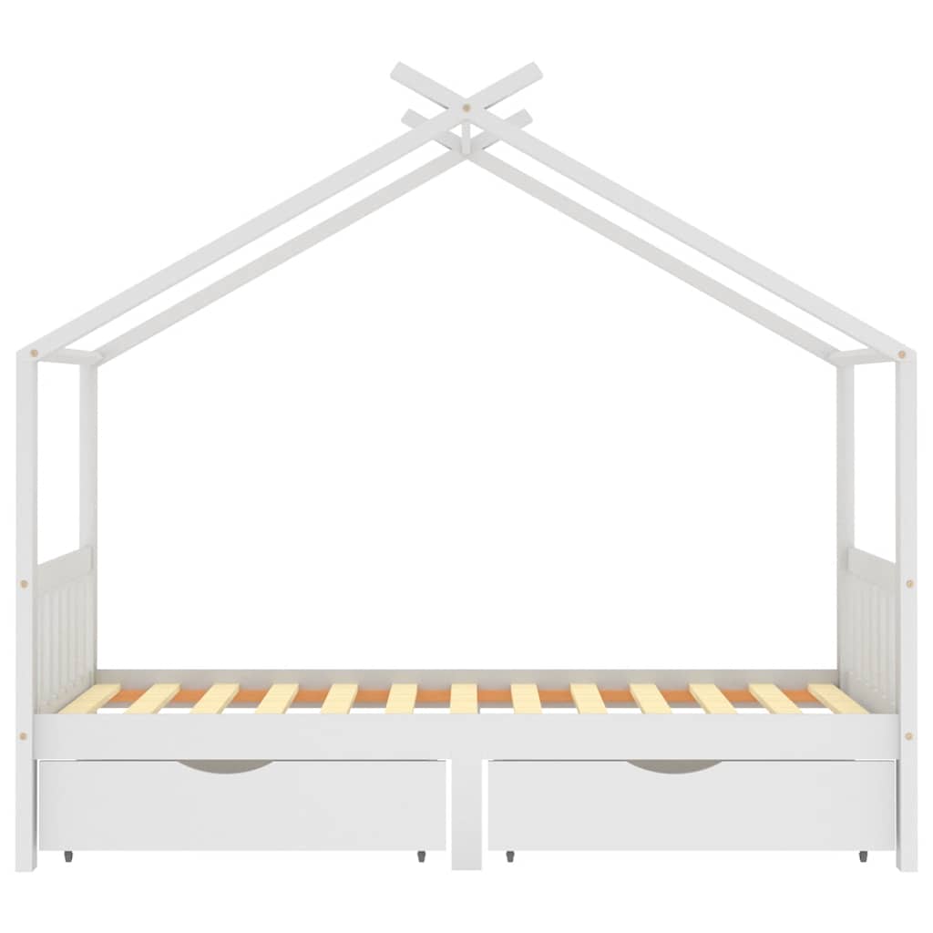 

vidaXL Kinderbedframe met lades massief grenenhout 90x200 cm wit