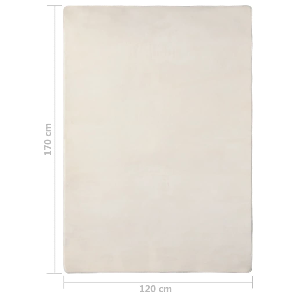 Hochflor-Teppich Creme 170x120 cm | Stepinfit