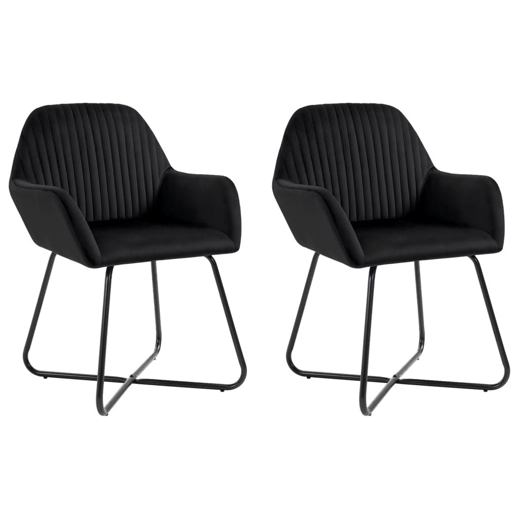 VidaXL Dining Chairs 2 Pcs Black Velvet