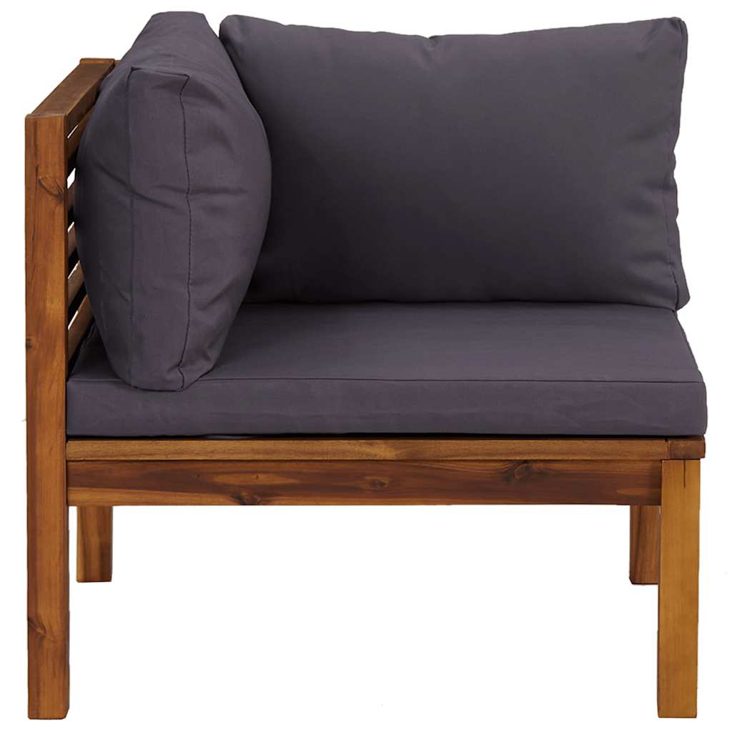 Thumbnail - vidaXL Modulares Ecksofa mit Dunkelgrauen Kissen Massivholz Akazie