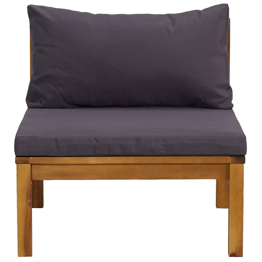 Thumbnail - vidaXL Modulares Mittelsofa mit Dunkelgrauen Kissen Massivholz Akazie