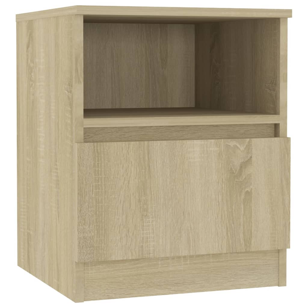 vidaXL Nachtkastjes 2 st 40x40x50 cm bewerkt hout sonoma eikenkleurig afbeelding