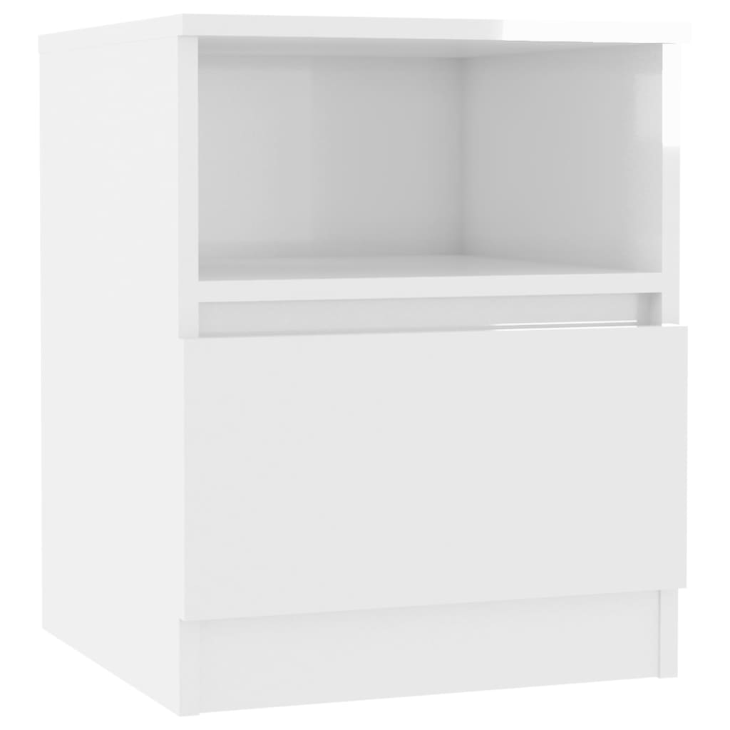

vidaXL Nachtkastjes 2 st 40x40x50 cm spaanplaat hoogglans wit