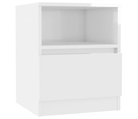 vidaXL Bed Cabinets 2 pcs High Gloss White 40x40x50 cm Engineered Wood