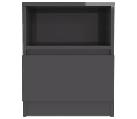 vidaXL Bed Cabinet High Gloss Grey 40x40x50 cm Engineered Wood