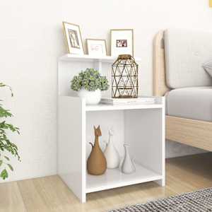 Nočna omarica bela 40x35x60 cm iverna plošča