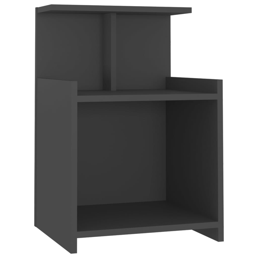 

vidaXL Nachtkastjes 2 st 40x35x60 cm spaanplaat grijs