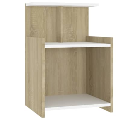 vidaXL Szafki nocne, 2 szt., biel i dąb sonoma, 40x35x60 cm