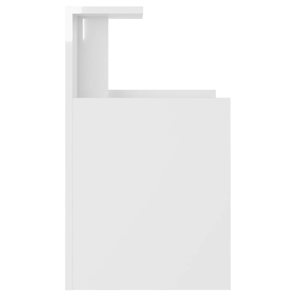 Nachttische 2 Stk. Hochglanz-Weiß 40x35x60 cm Spanplatte