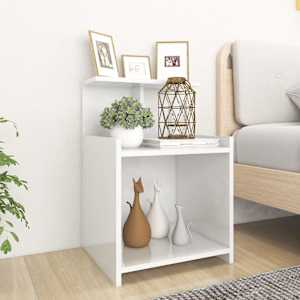 Noční stolky 2 ks bílé vysoký lesk 40x35x60 cm kompozitní dřevo - obrázek 1