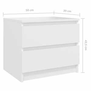 Noční stolky 2 ks bílé 50 x 39 x 43,5 cm kompozitní dřevo - obrázek 8