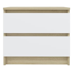 vidaXL Nattbord hvit og sonoma eik 50x39x43,5 cm konstruert tre