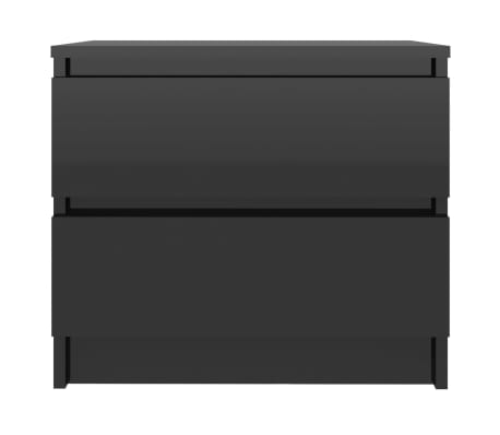 vidaXL Nattbord h&oslash;yglans svart 50x39x43,5 cm konstruert tre