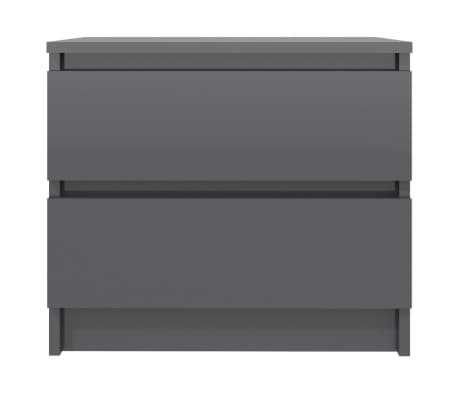 vidaXL Bed Cabinet High Gloss Grey 50x39x43.5 cm Engineered Wood