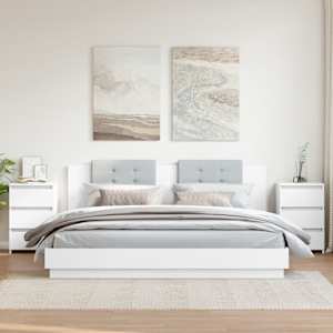 Nočna omarica 2 kosa bela 40x35x62,5 cm konstruiran les