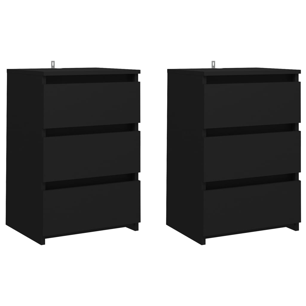 vidaXL Noční stolky 2 ks černé 40 x 35 x 62,5 cm kompozitní dřevo