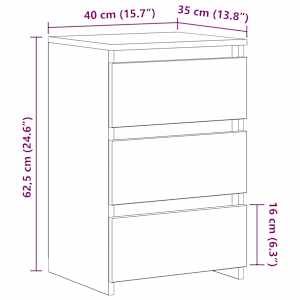 Noční stolky 2 ks černé 40 x 35 x 62,5 cm kompozitní dřevo - obrázek 8