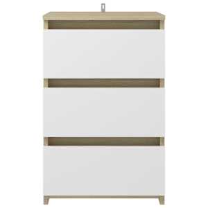 vidaXL Nattbord hvit og sonoma eik 40x35x62,5 cm konstruert tre