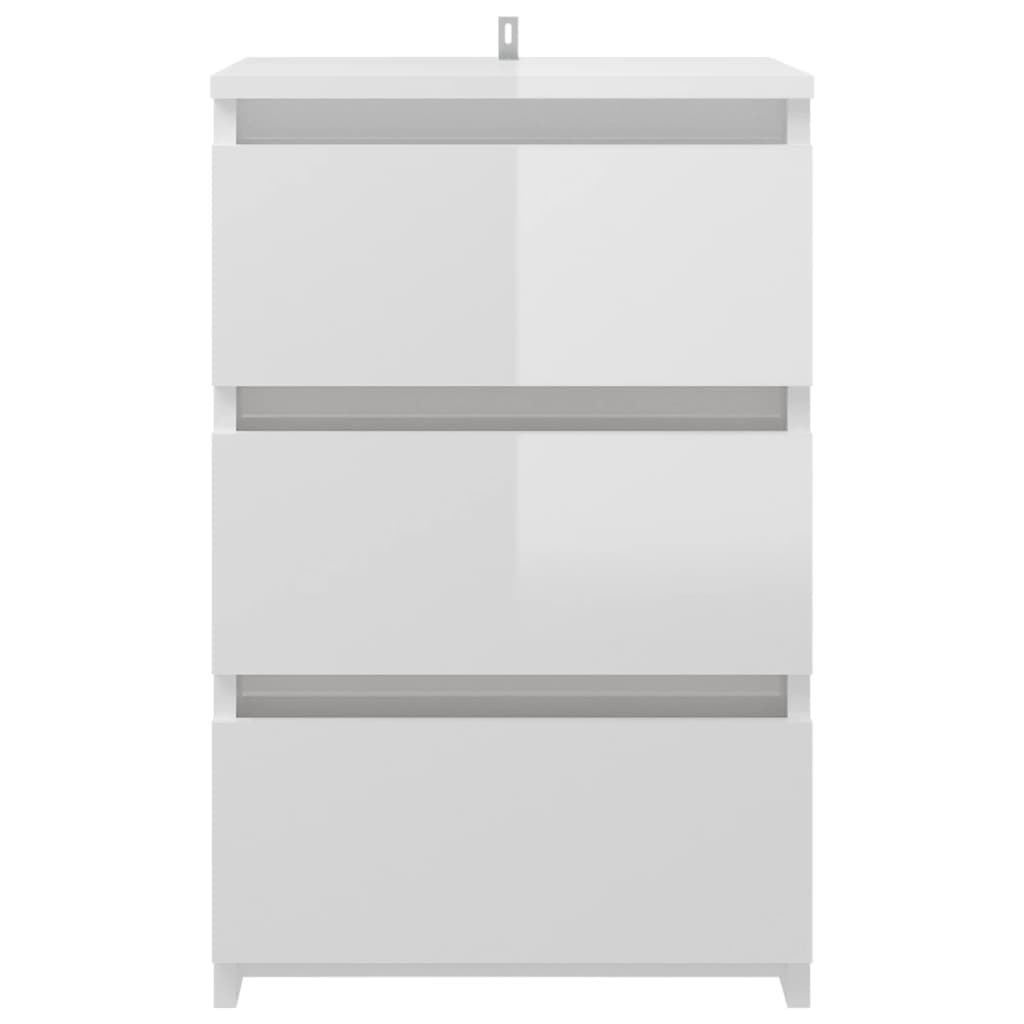 

vidaXL Nachtkastje 40x35x62,5 cm spaanplaat hoogglans wit