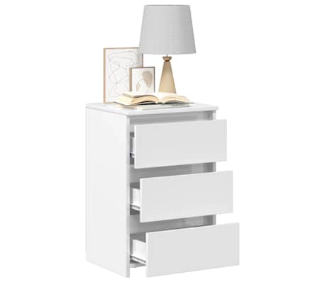 vidaXL Bed Cabinets 2 pcs High Gloss White 40x35x62.5 cm Engineered Wood