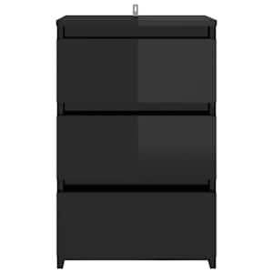 vidaXL Nattbord h&oslash;yglans svart 40x35x62,5 cm konstruert tre