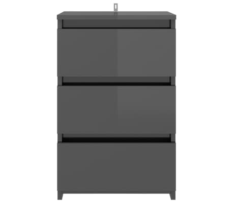 vidaXL Nattbord h&oslash;yglans gr&aring; 40x35x62,5 cm konstruert tre